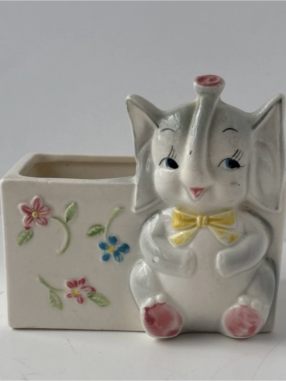 Vintage Enesco Japan Kitsch‎ Elephant Planter Kitschy Cute Kawaii Nursery Decor